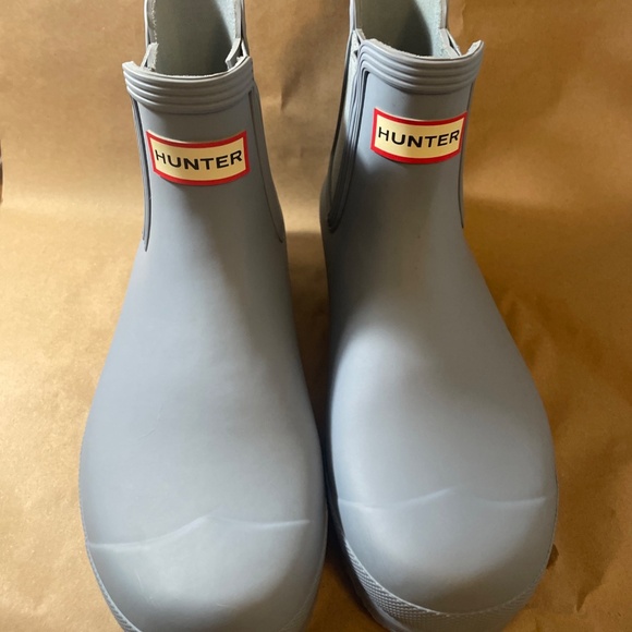 Hunter Original Chelsea Women's Waterproof Rain Boots Light Blue Size 10 - Picture 2 of 8